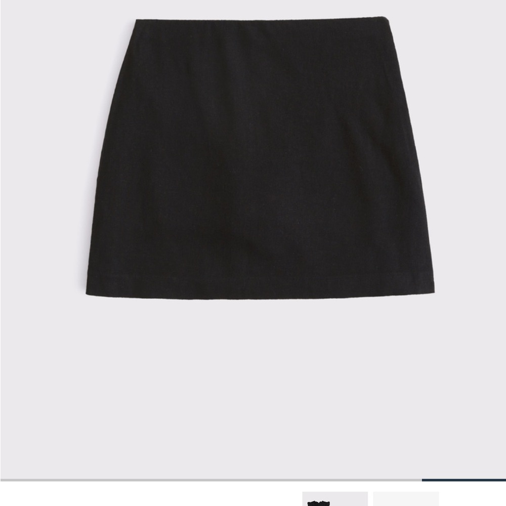 Abercrombie & Fitch Black Linen Mini Skort Black NWT